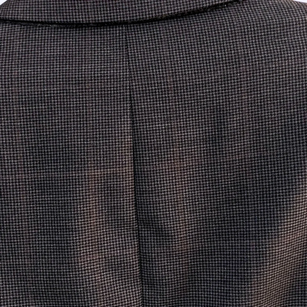 Jos A Bank Blue/Gray Black Hue Puppytooth 100% Wool Blazer Sport Coat Jacket 48R